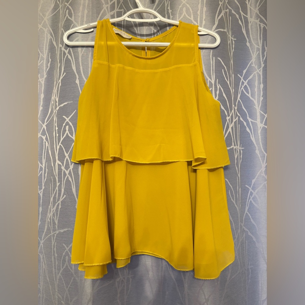 Yellow Sleeveless Layered Top